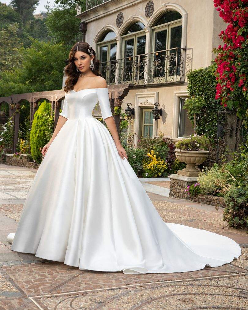 Chiffon A-line Short Sleeves Boho Wedding Dresses MW838 | Musebridals