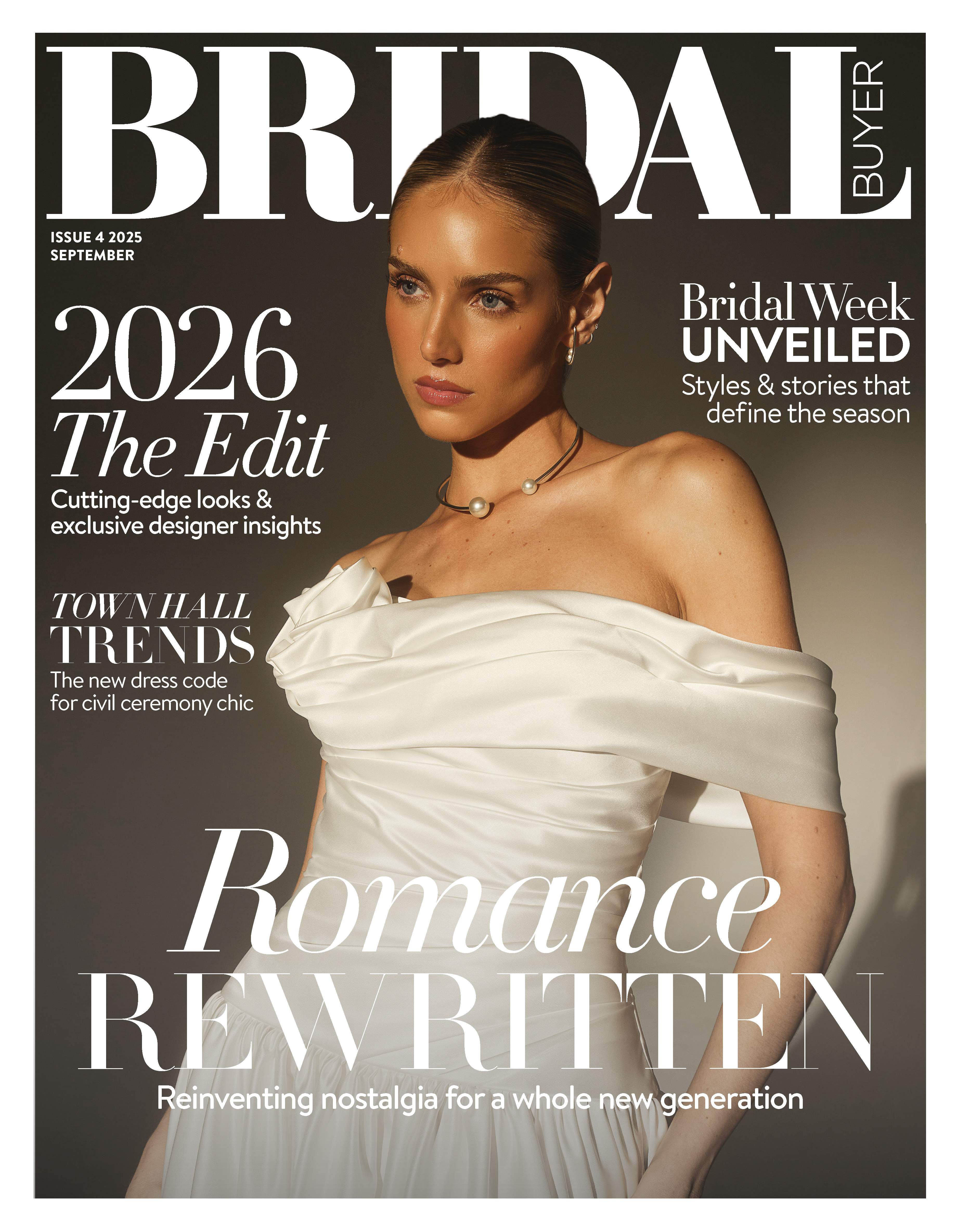 Bridal Buyer Magazine Cover: September 2025 Featuring Le Blanc by Casablanca Bridal 