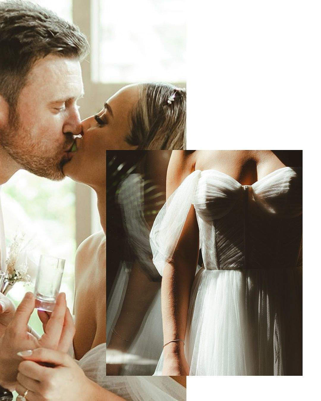 Real Bride Says "YES" To A Tulle A-line Wedding Dress