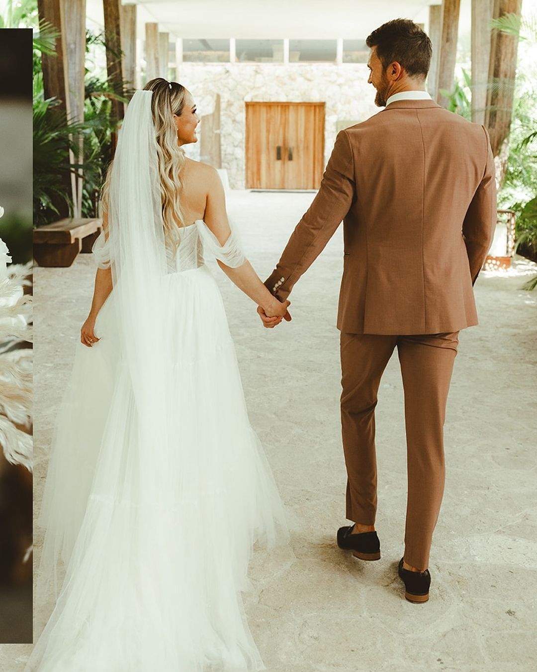 Real Bride Says "YES" To A Tulle A-line Wedding Dress