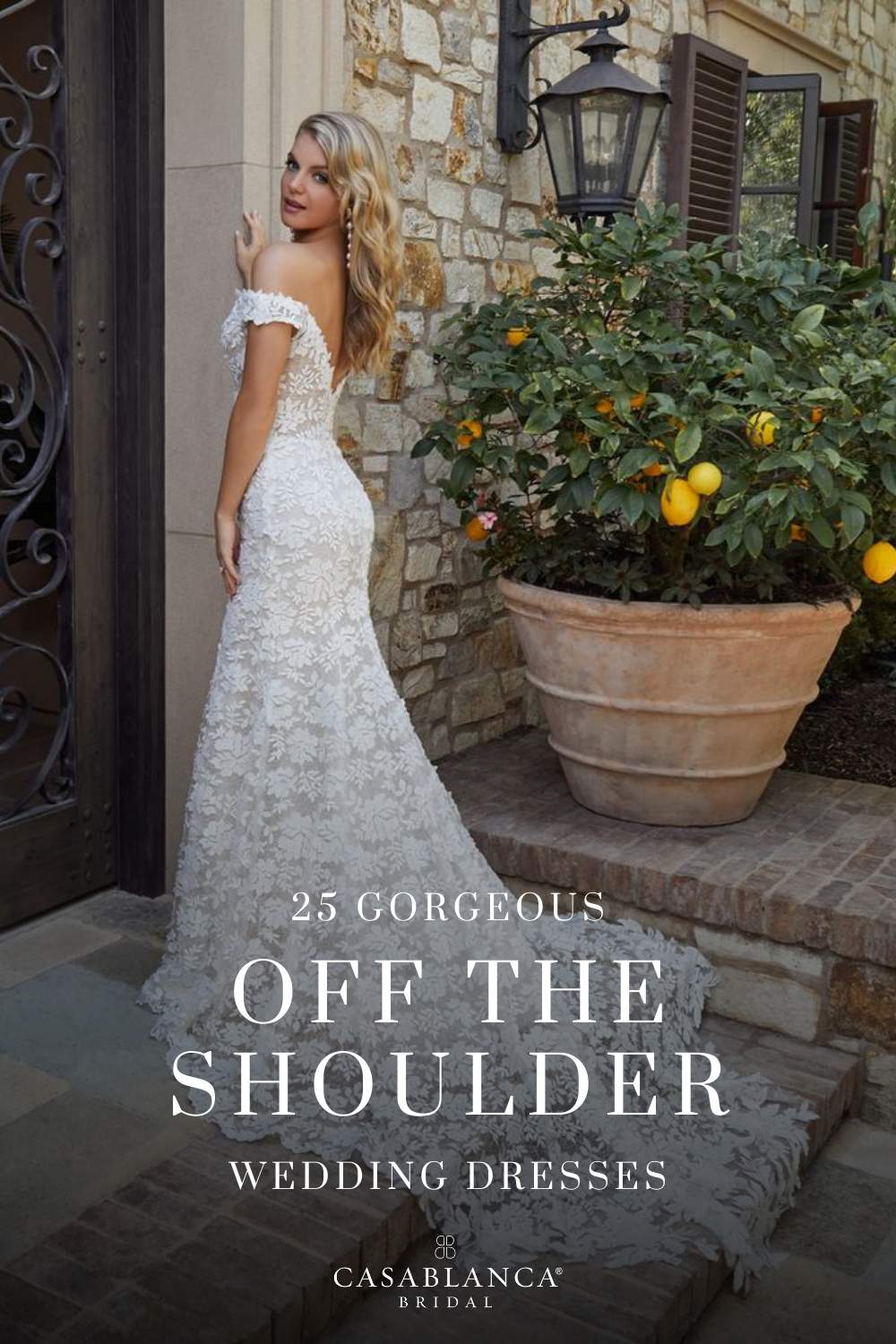 Simple V-Neckline Wedding Dress with Off-the-Shoulder Straps