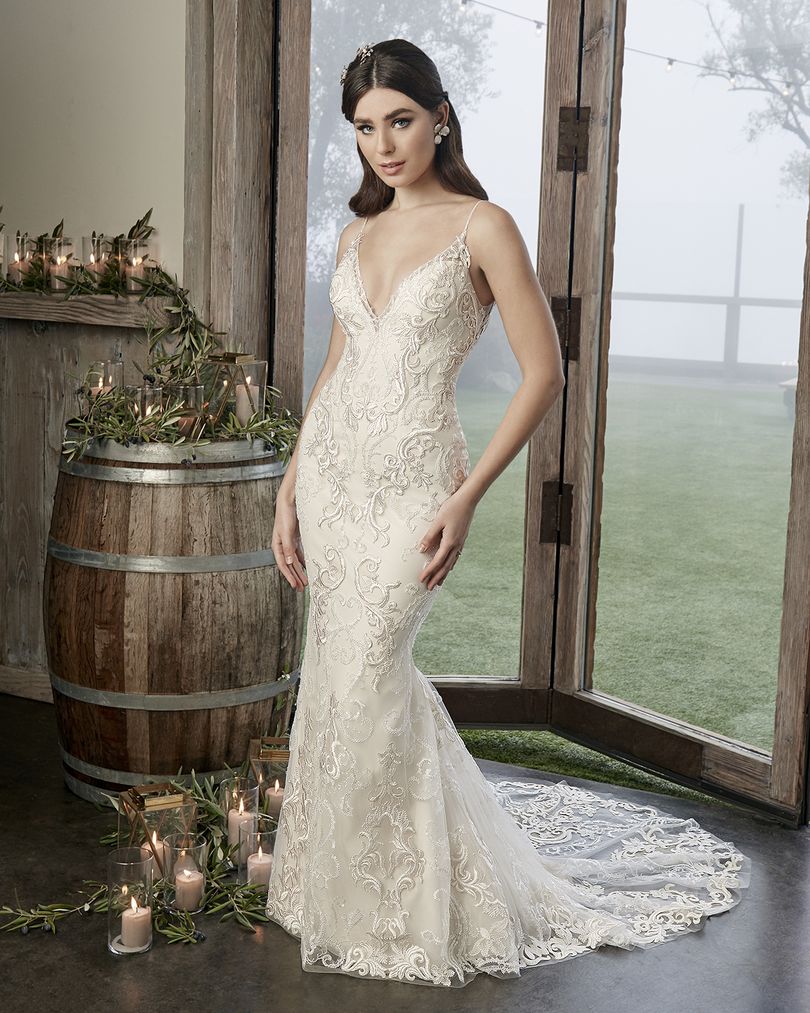 Style 2424 Brooklyn Embroidered and Sequined Lace Wedding Dress by Casablanca Bridal Casablanca Bridal