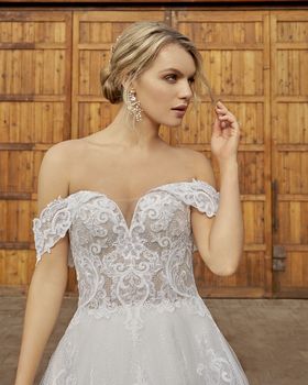 Style 2427 Myla | A-line Modern Lace Wedding Dress by Casablanca Bridal ...